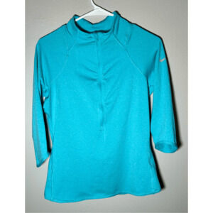 Nike Women’s Light Blue Dri-fit Active Running Jacket 3/4 Sleeves Sz M